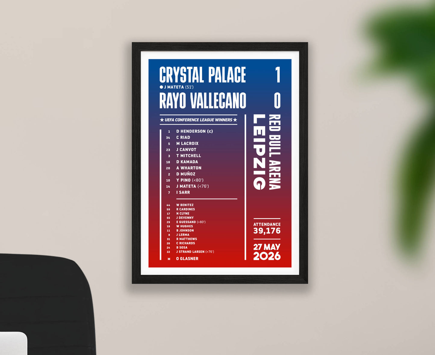 Crystal Palace 2026 Conference League Final Lineup Poster