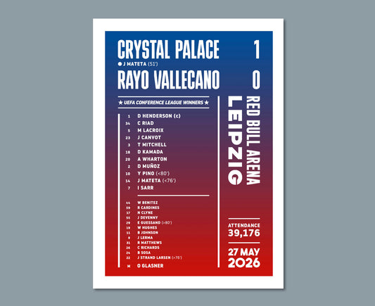 Crystal Palace 2026 Conference League Final Lineup Print