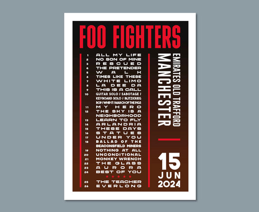 Foo Fighters 2024 UK Tour Poster