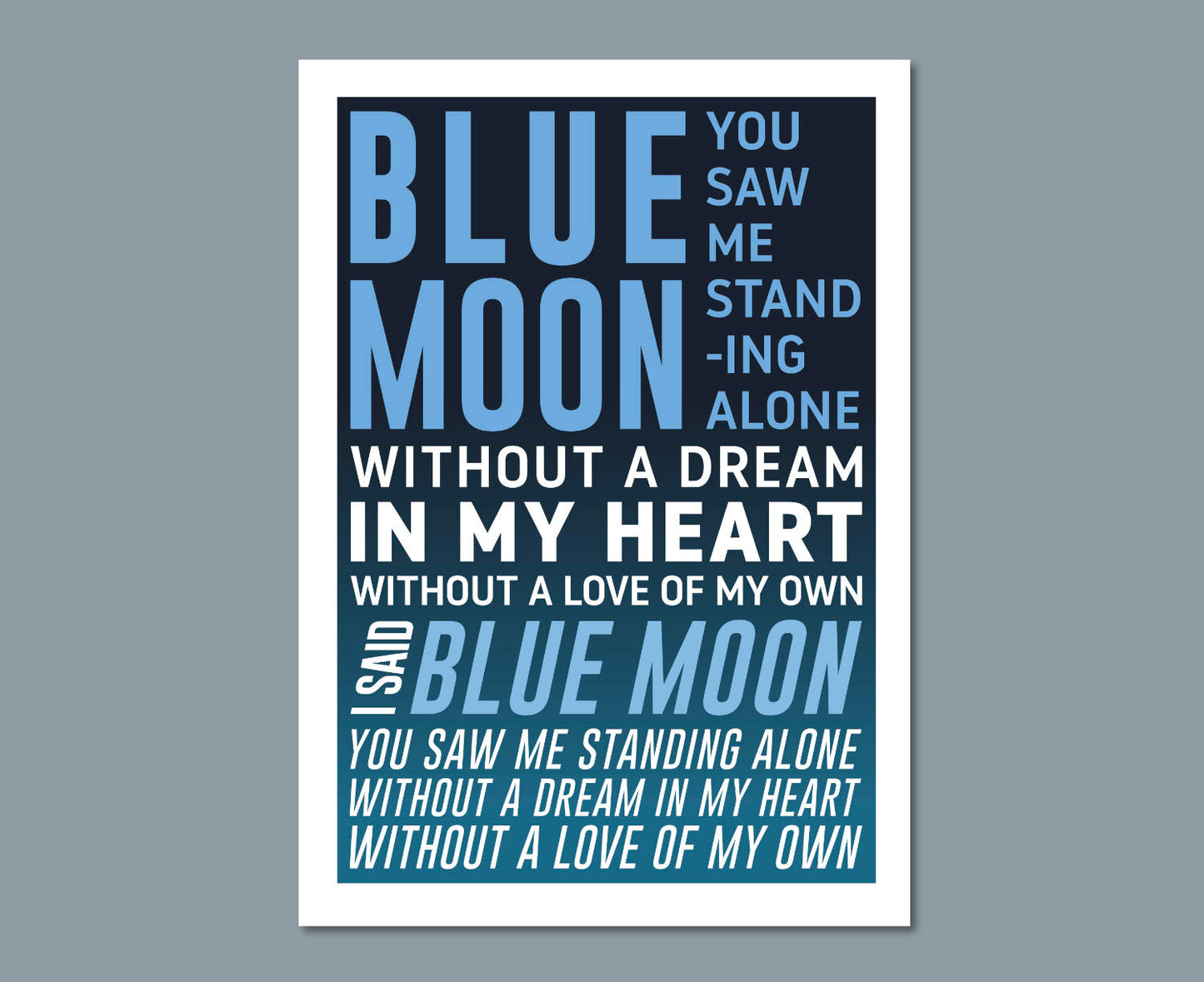Blue Moon Manchester City Song Poster