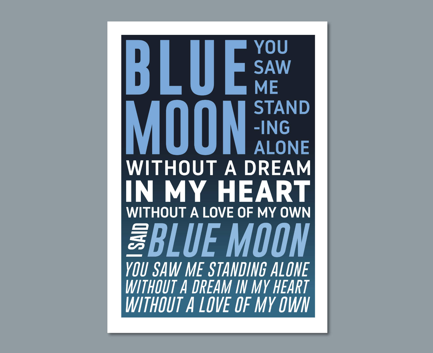 Blue Moon Manchester City Song Poster