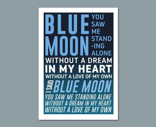 Blue Moon Manchester City Song Poster