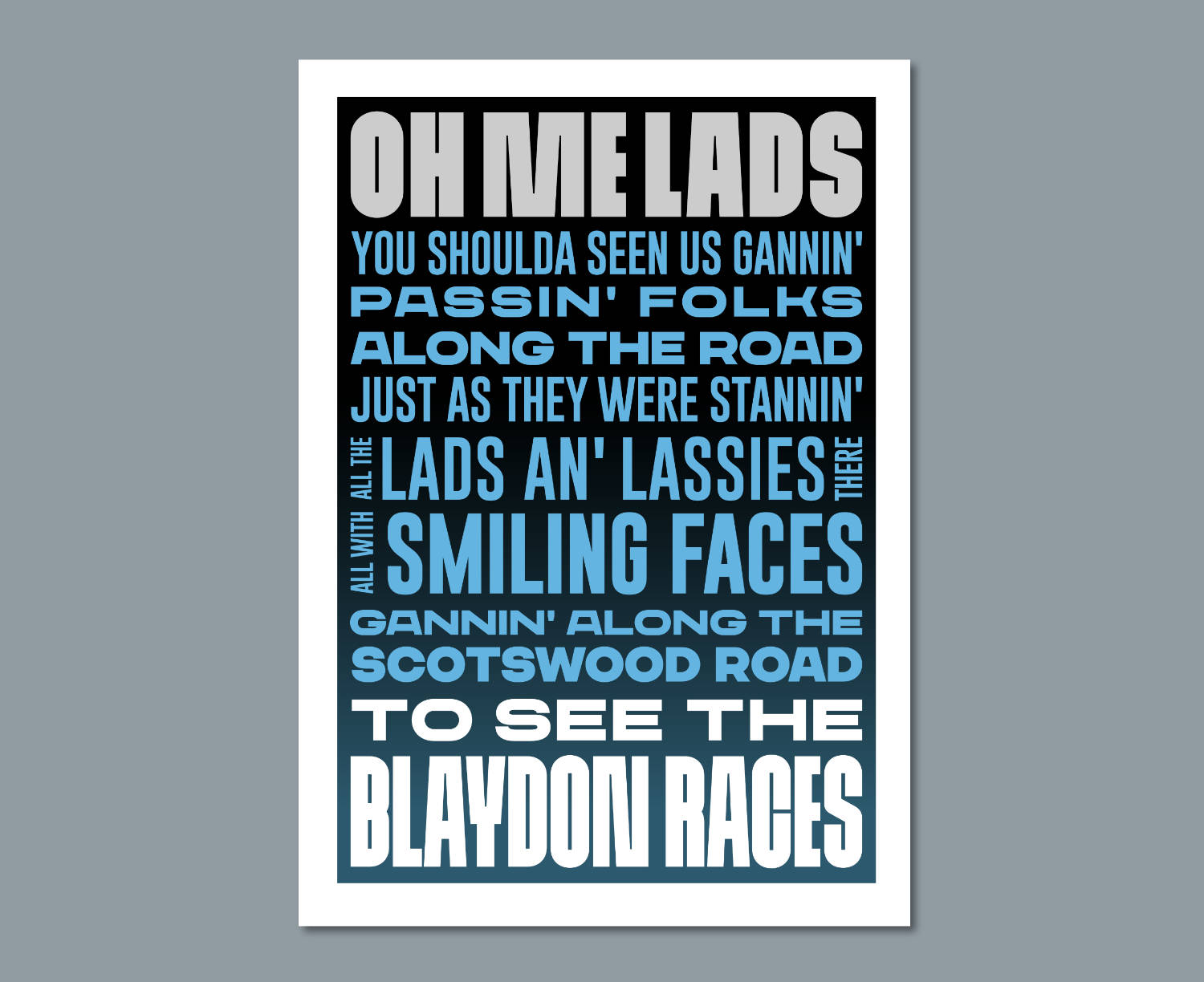 The Blaydon Races Newcastle Song Poster
