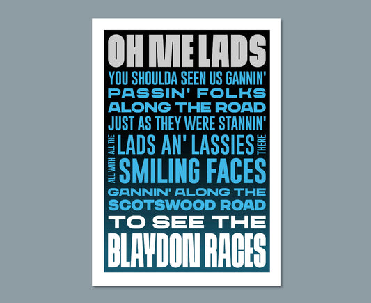 The Blaydon Races Newcastle Song Poster