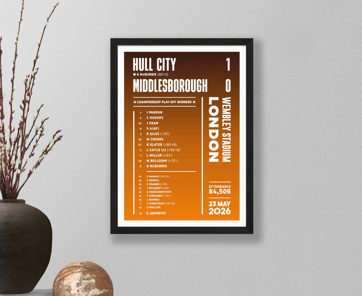 Hull City 2026 Championship Play-Off Final Lineup Poster