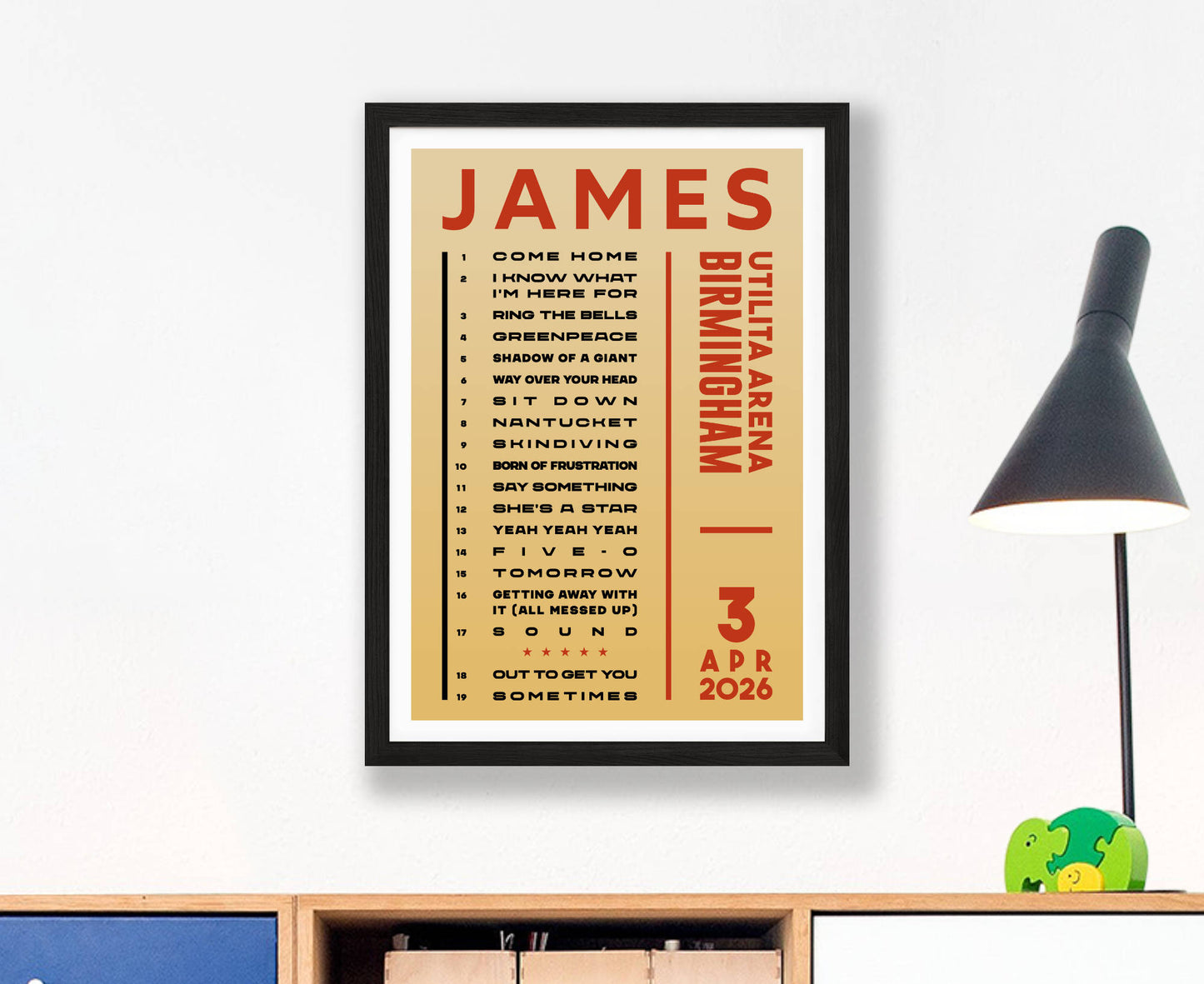 James 2026 Tour Setlist Poster