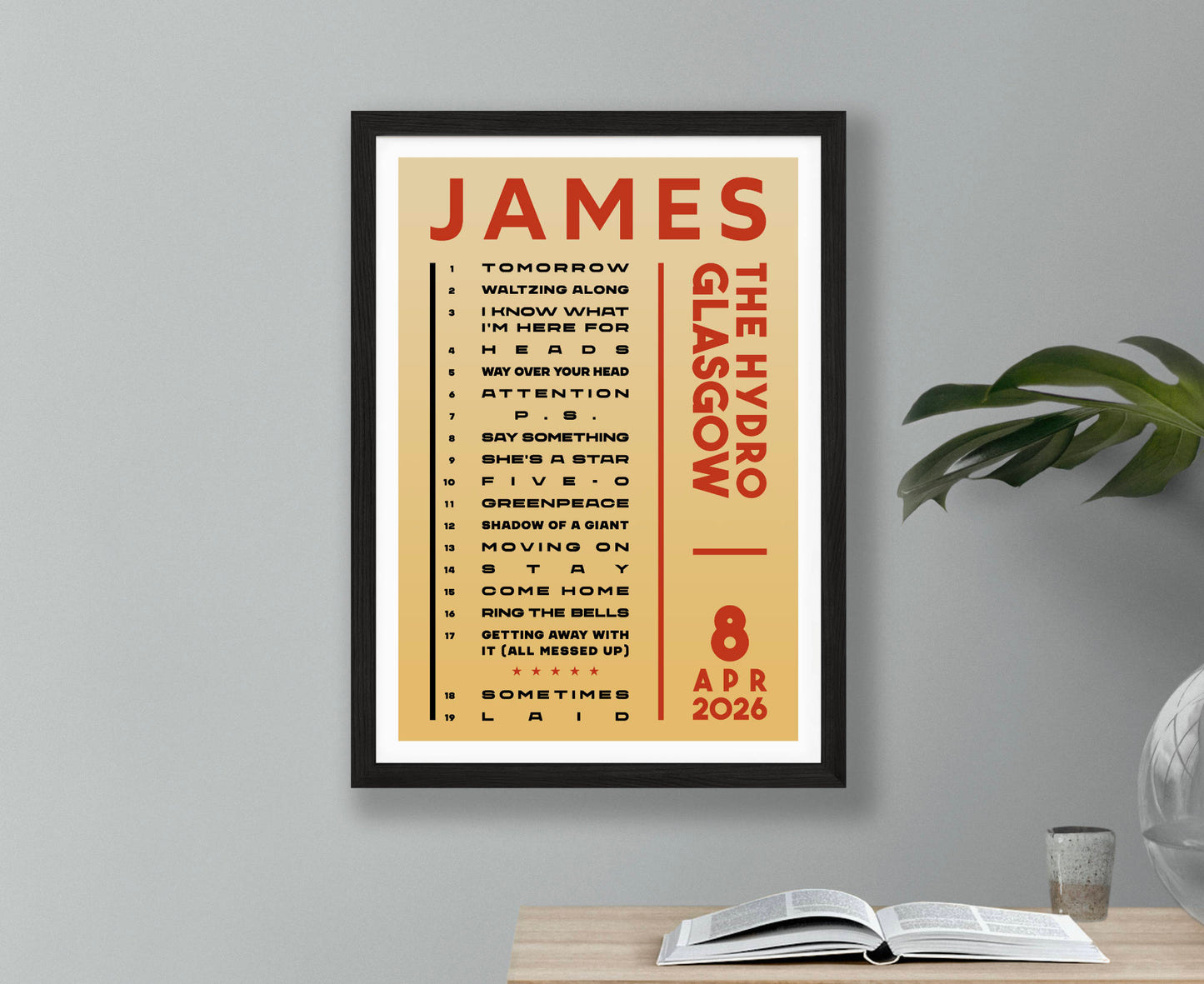 James 2026 Tour Setlist Poster