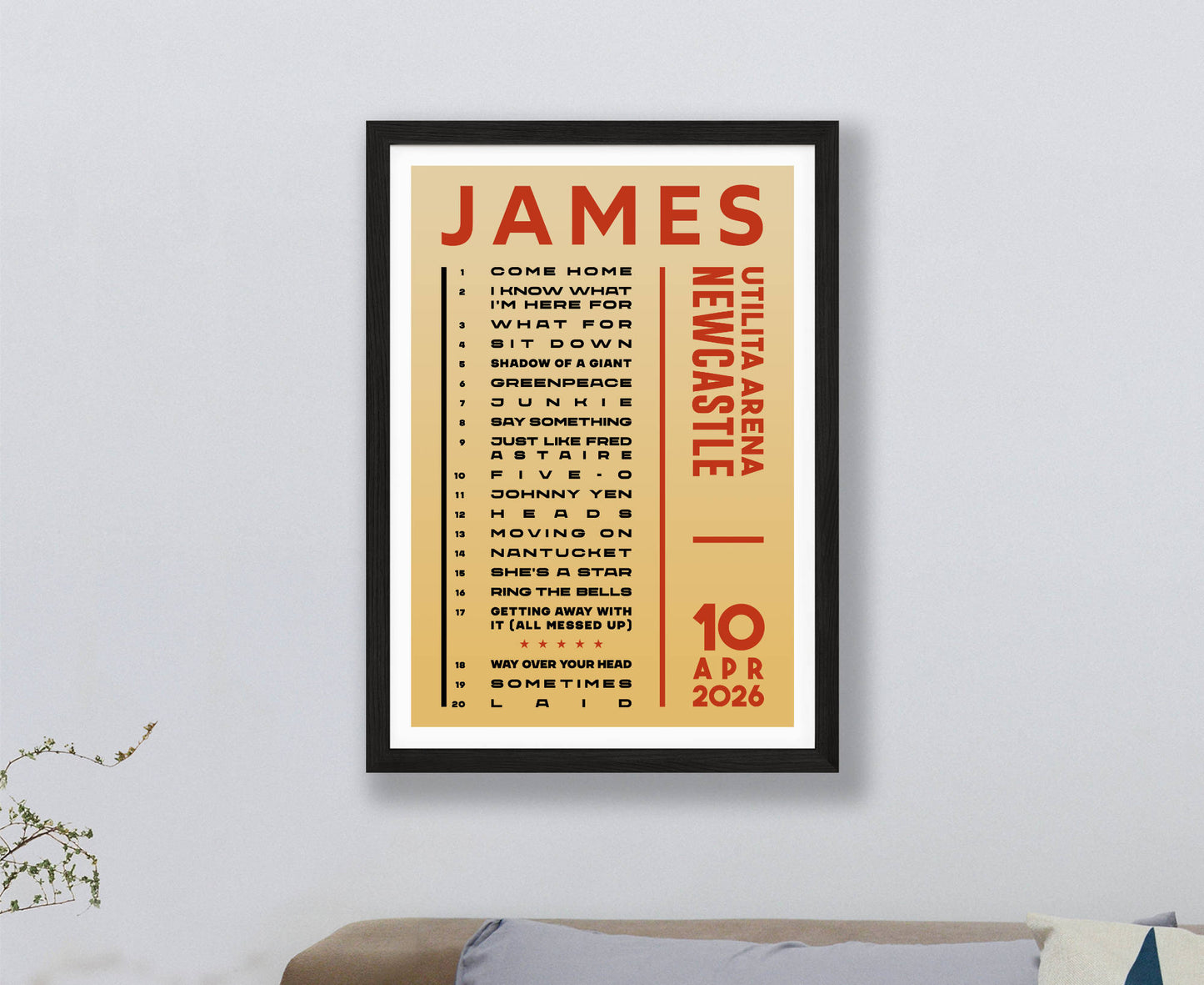 James 2026 Tour Setlist Poster