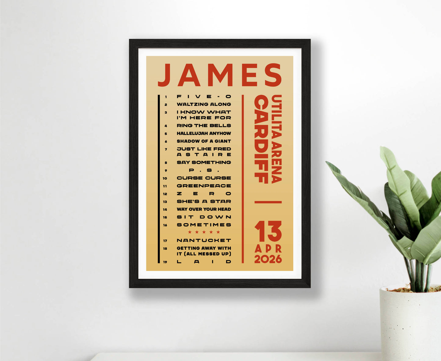 James 2026 Tour Setlist Poster