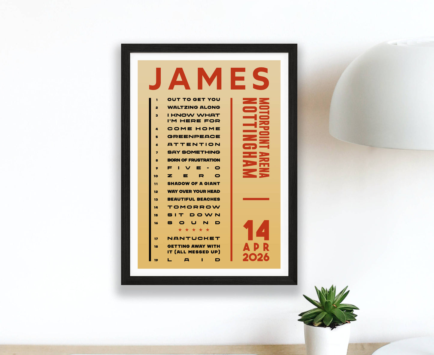 James 2026 Tour Setlist Poster