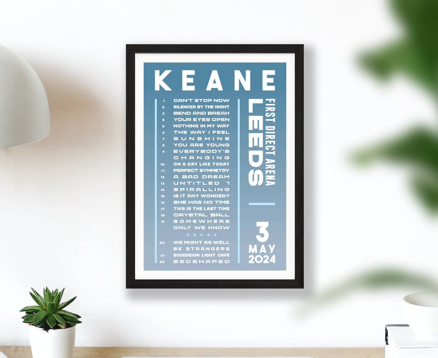 Keane 2024 Tour Setlist Poster