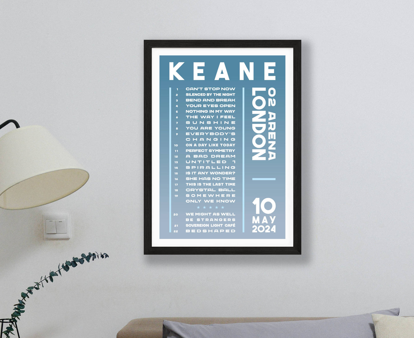 Keane 2024 Tour Setlist Poster