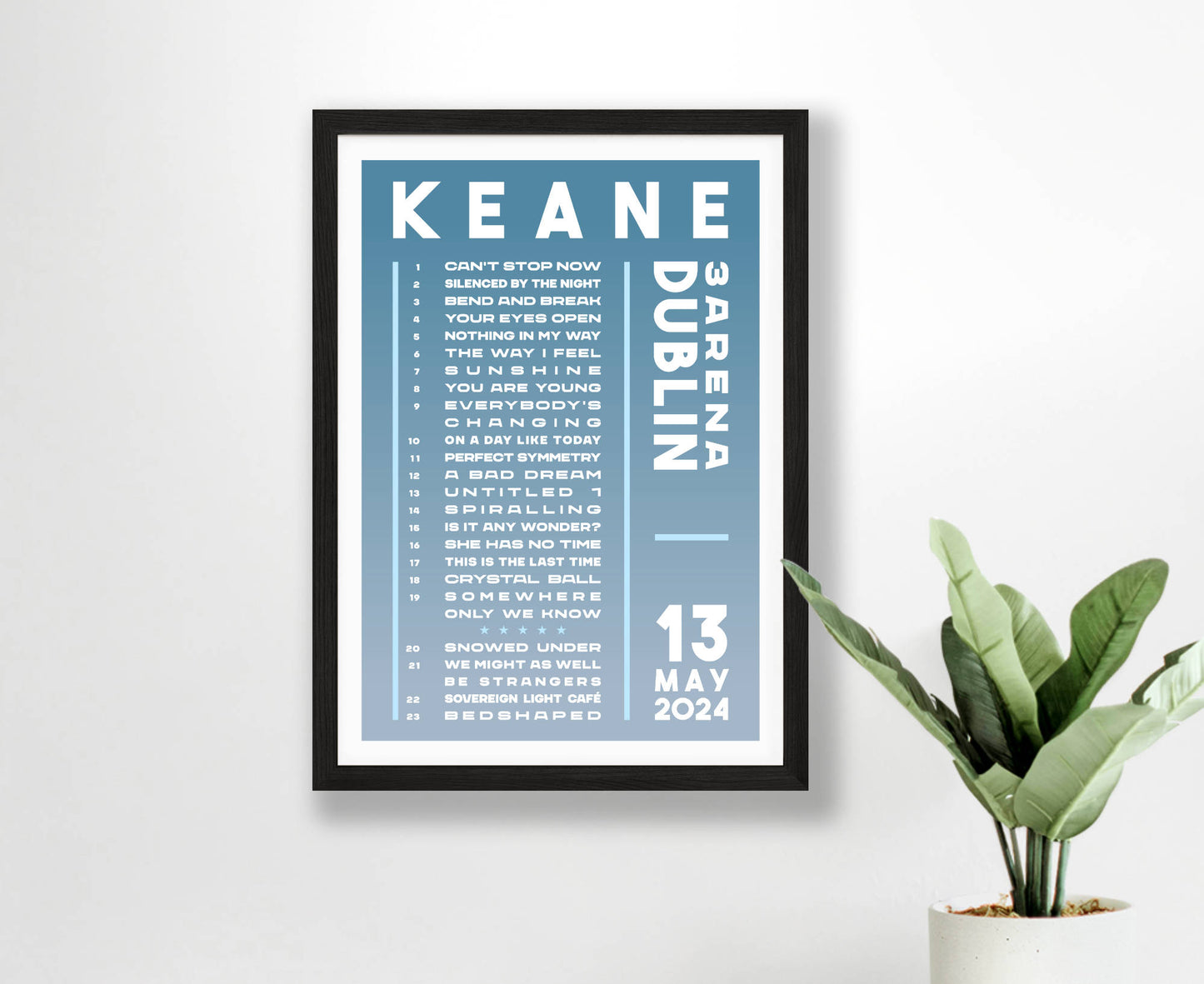 Keane 2024 Tour Setlist Poster