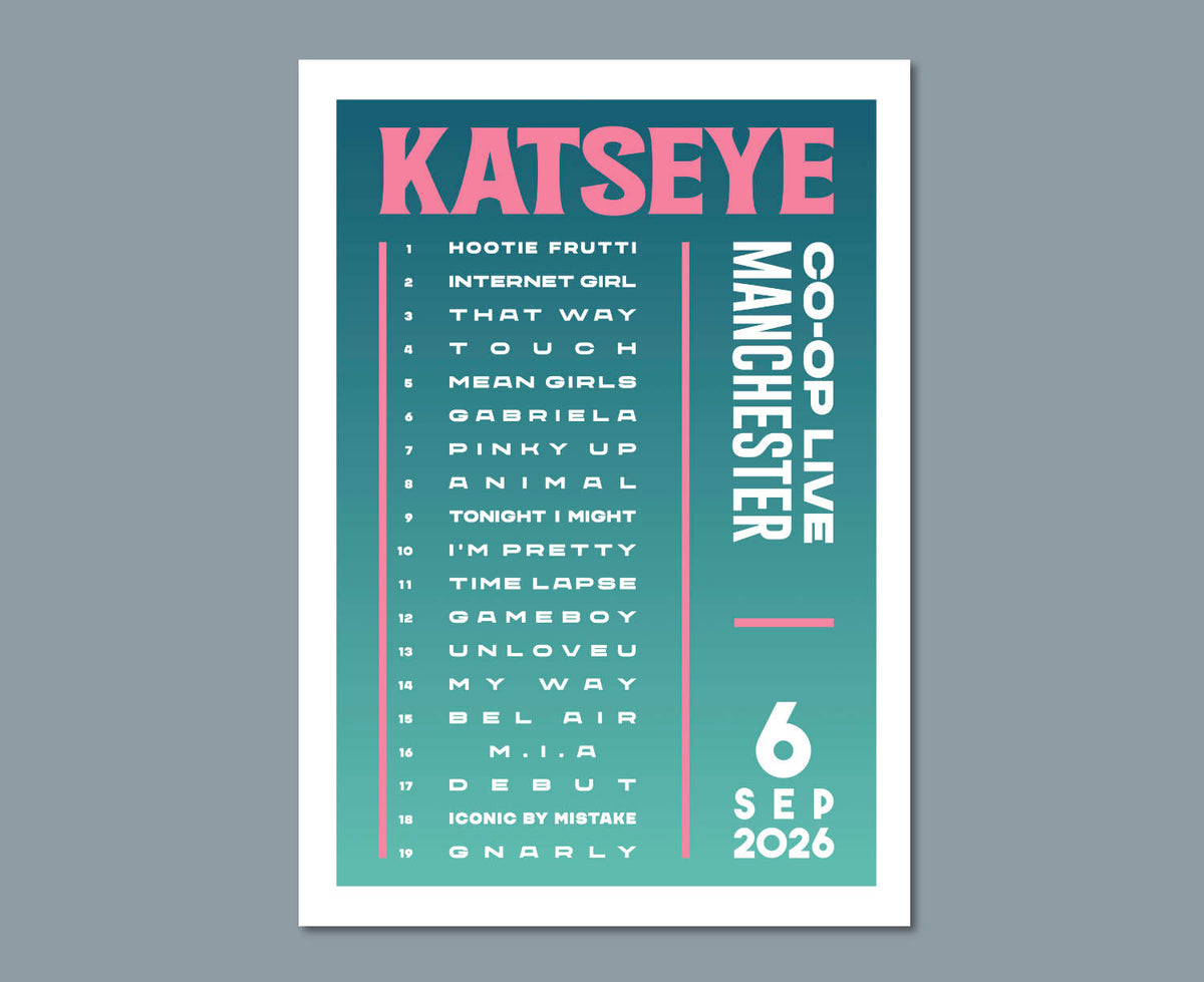 Katseye 2026 UK Tour Setlist Poster Print Design