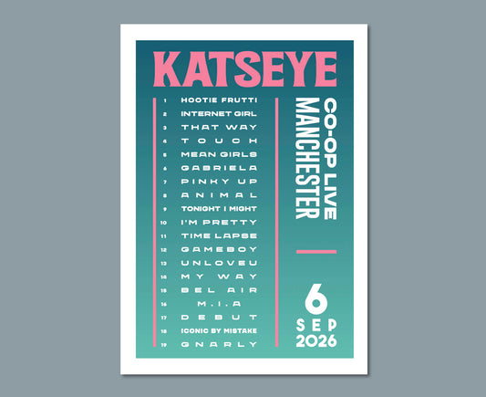 Katseye 2026 UK Tour Setlist Poster Print Design