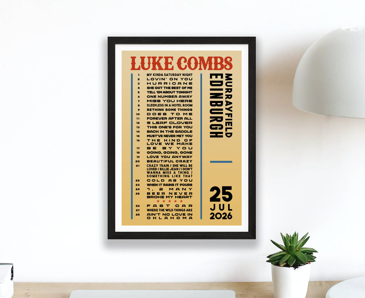 Luke Combs 2026 Setlist Poster