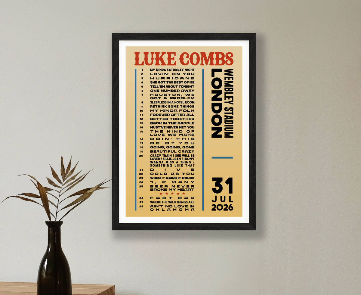 Luke Combs 2026 Setlist Poster