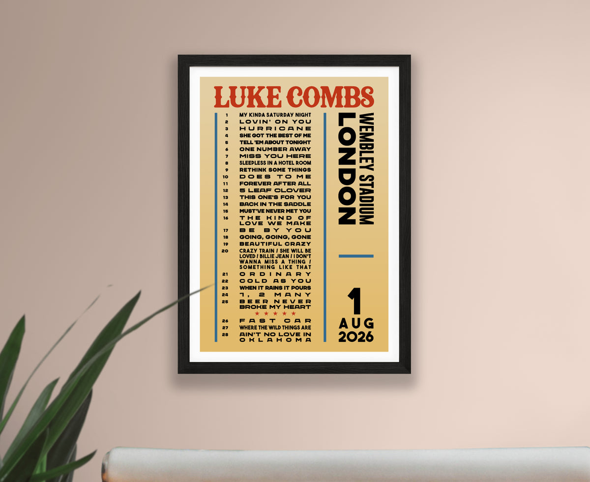 Luke Combs 2026 Setlist Poster
