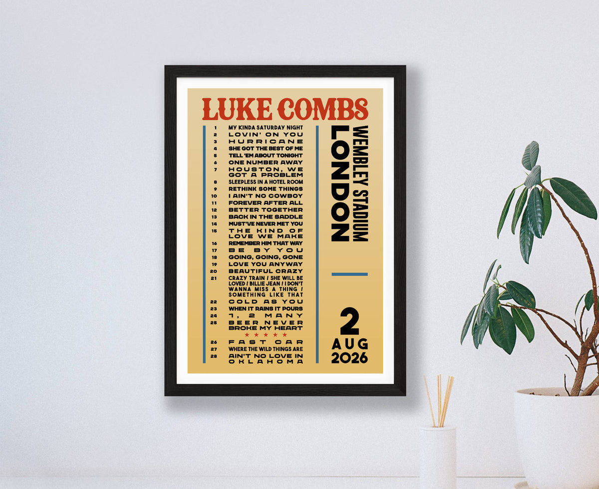 Luke Combs 2026 Setlist Poster