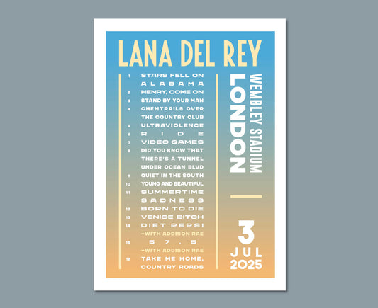 Lana Del Rey 2025 Tour Poster Design