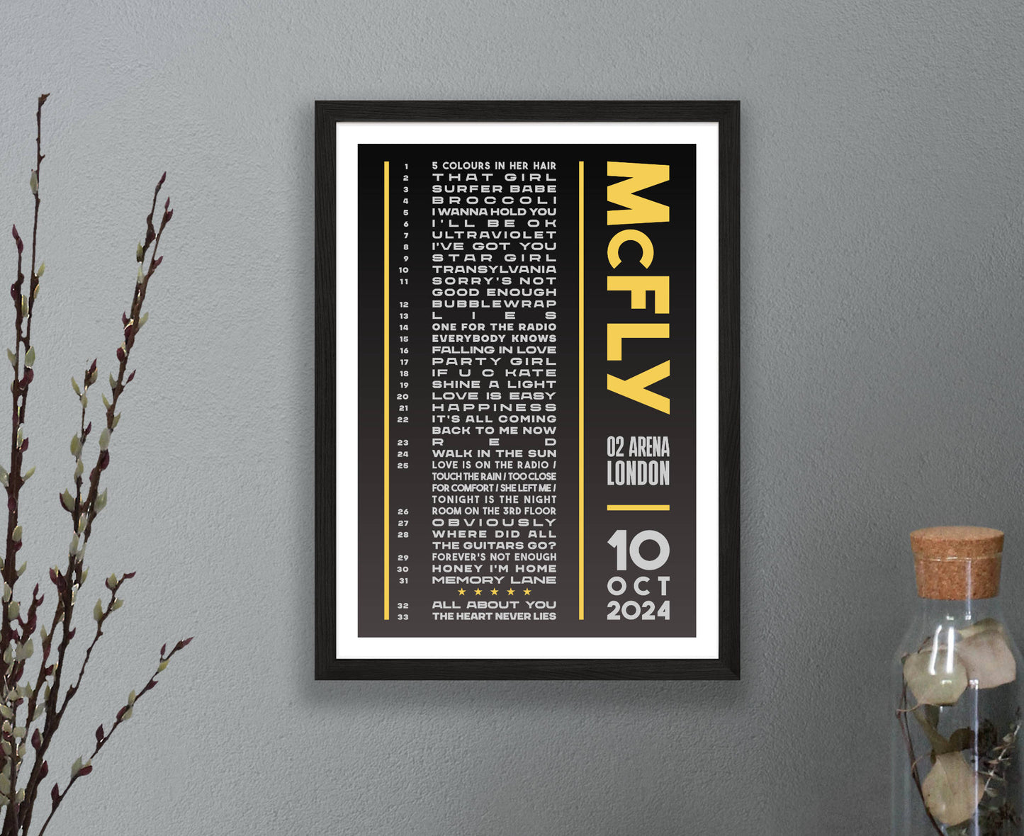 McFly 2024 Setlist Poster