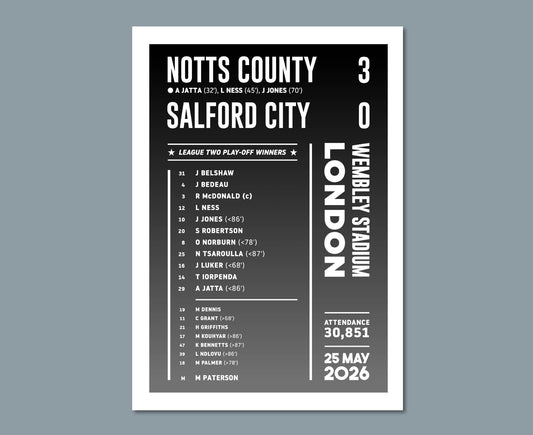 Notts County 2026 League Two Play-Off Lineup Design