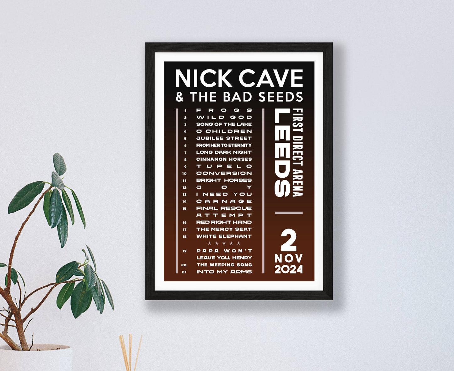 Nick Cave 2024 Tour Setlist Poster