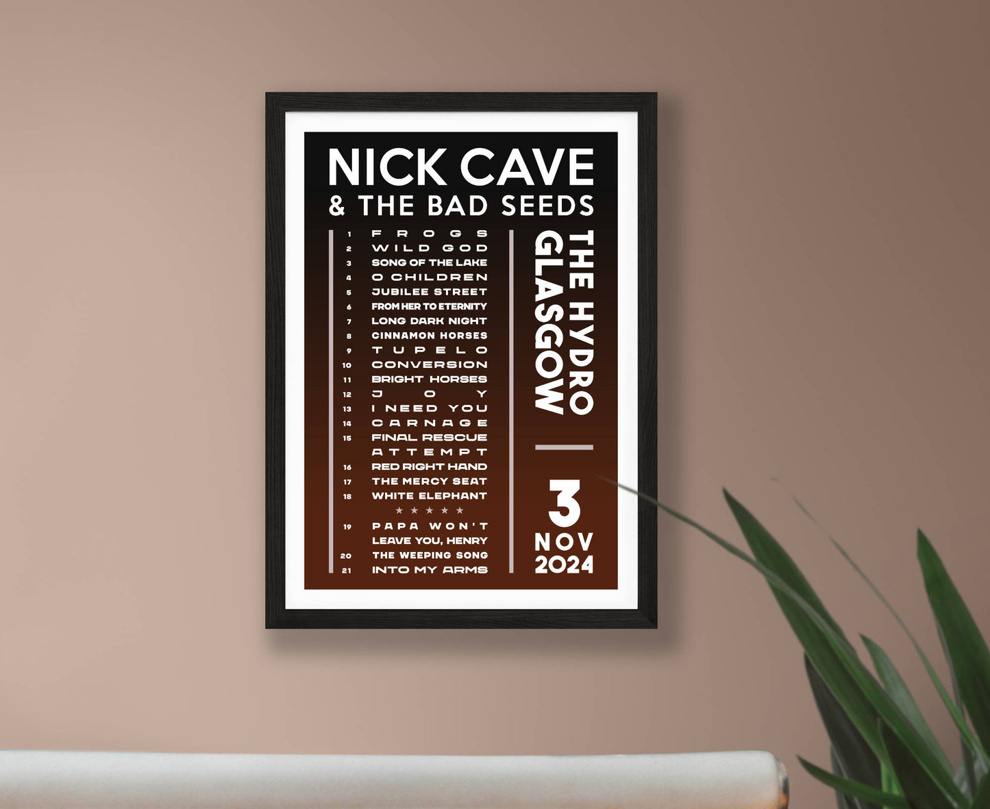 Nick Cave 2024 Tour Setlist Poster