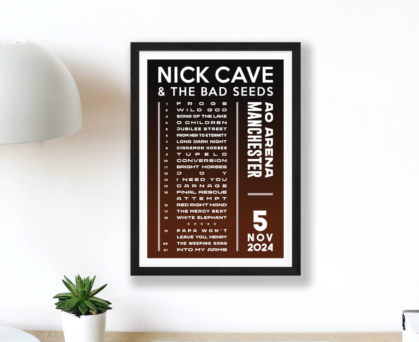 Nick Cave 2024 Tour Setlist Poster