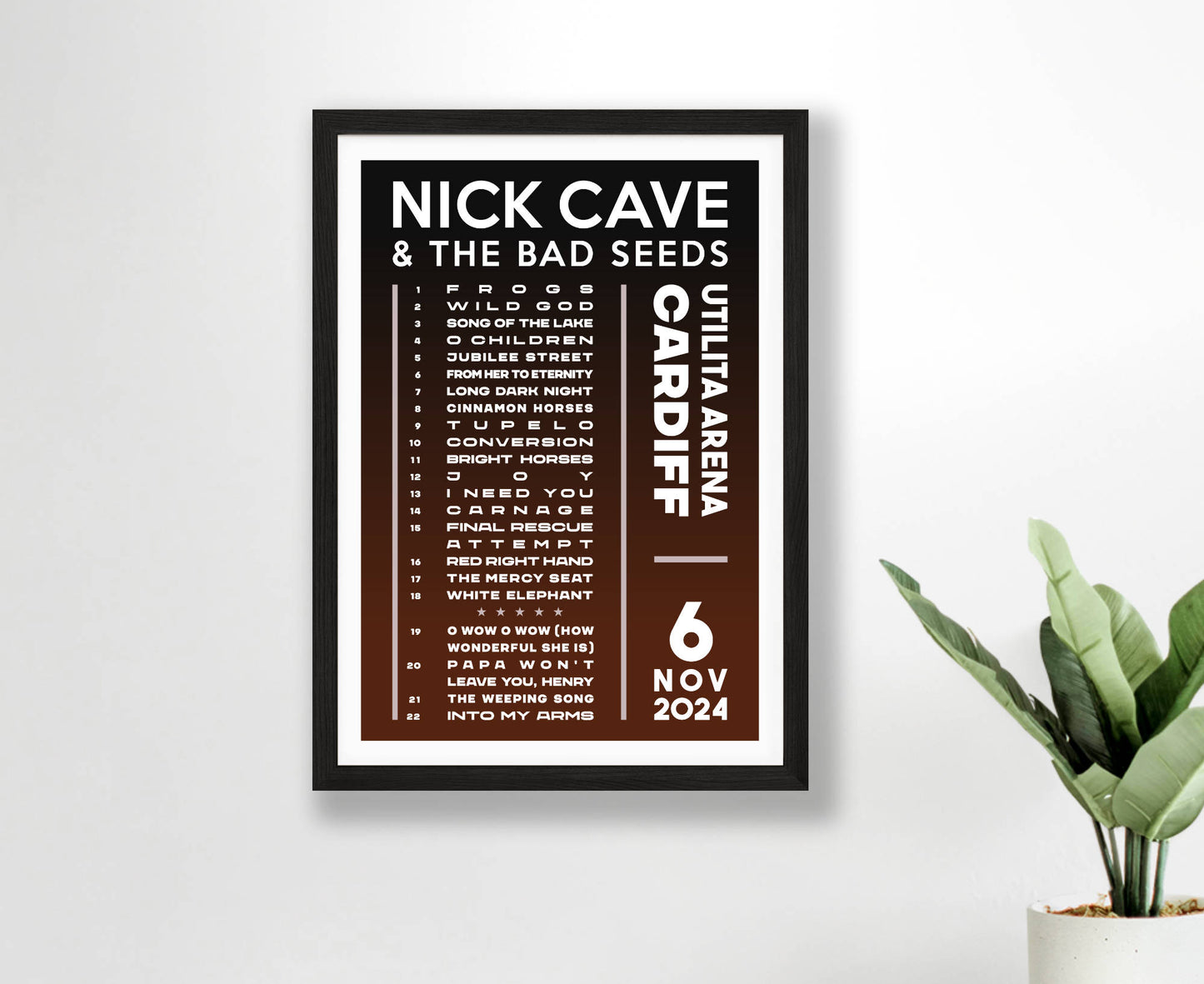 Nick Cave 2024 Tour Setlist Poster