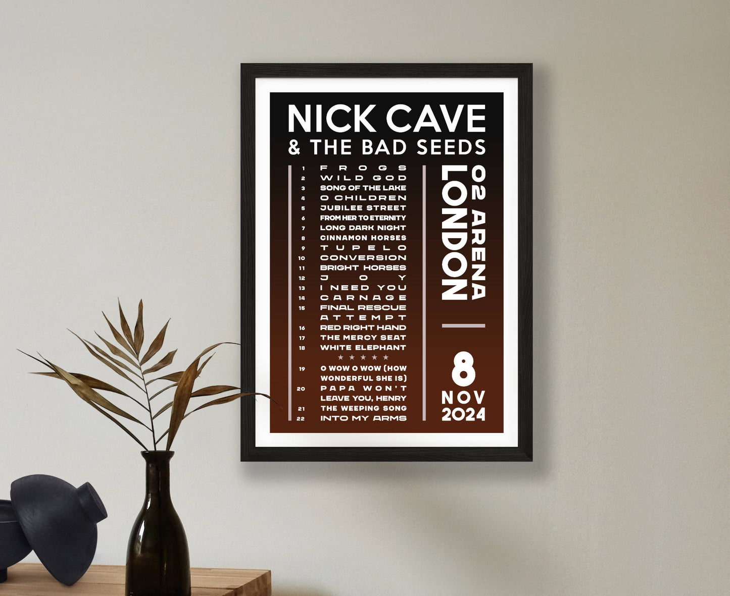 Nick Cave 2024 Tour Setlist Poster