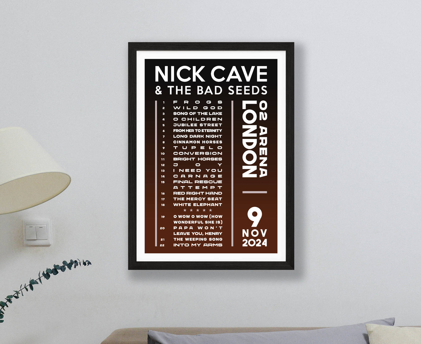 Nick Cave 2024 Tour Setlist Poster