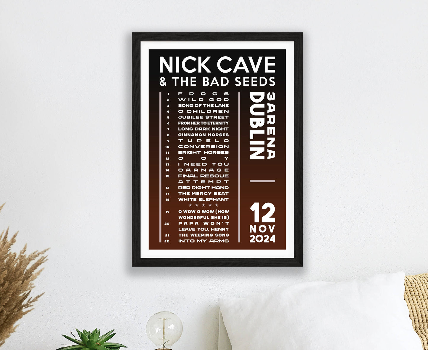 Nick Cave 2024 Tour Setlist Poster