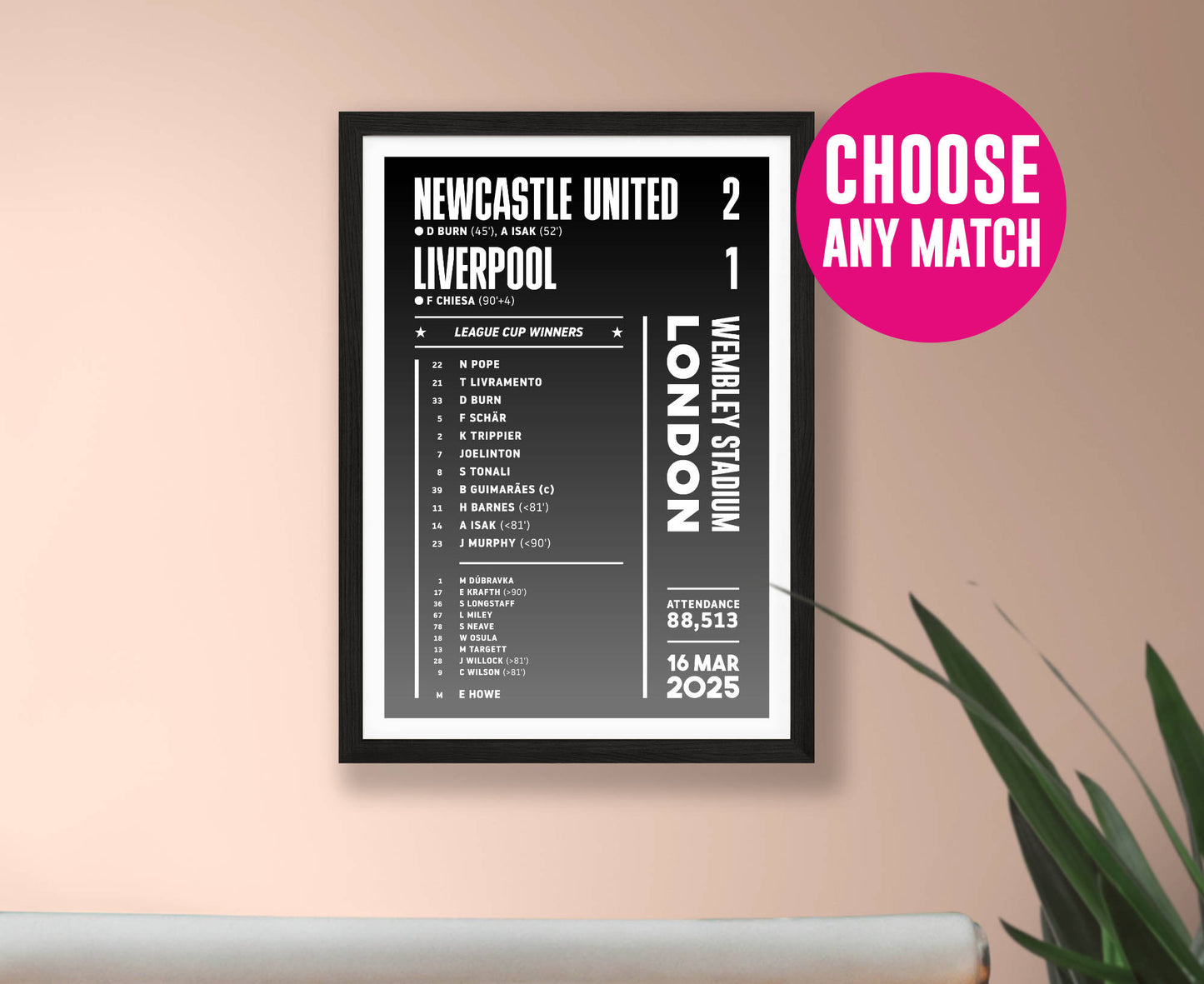 Custom Lineup Poster – Choose Any Match