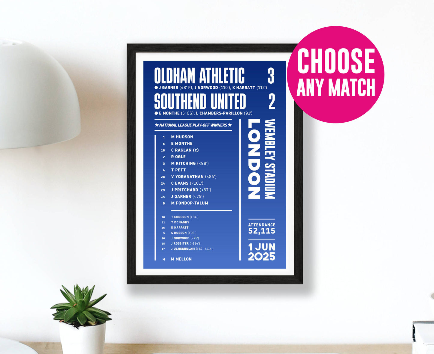 Custom Lineup Poster – Choose Any Match