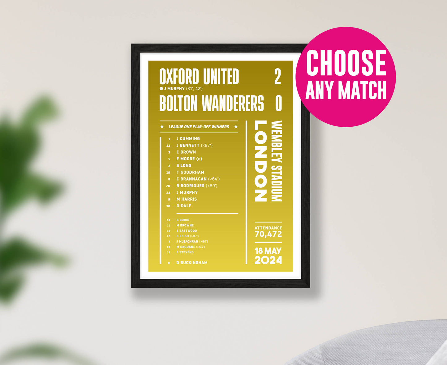 Custom Lineup Poster – Choose Any Match