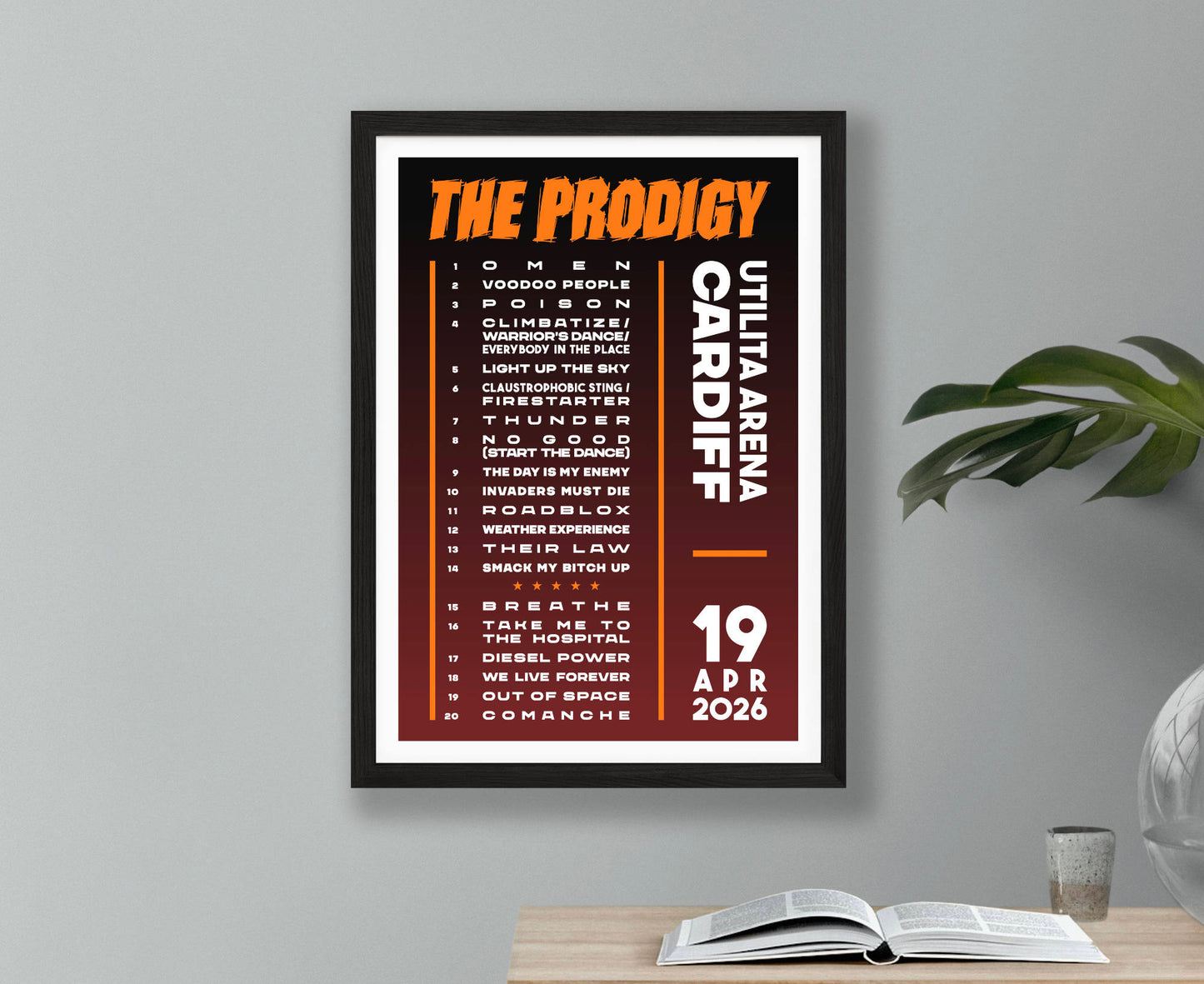 The Prodigy 2026 Tour Setlist Poster