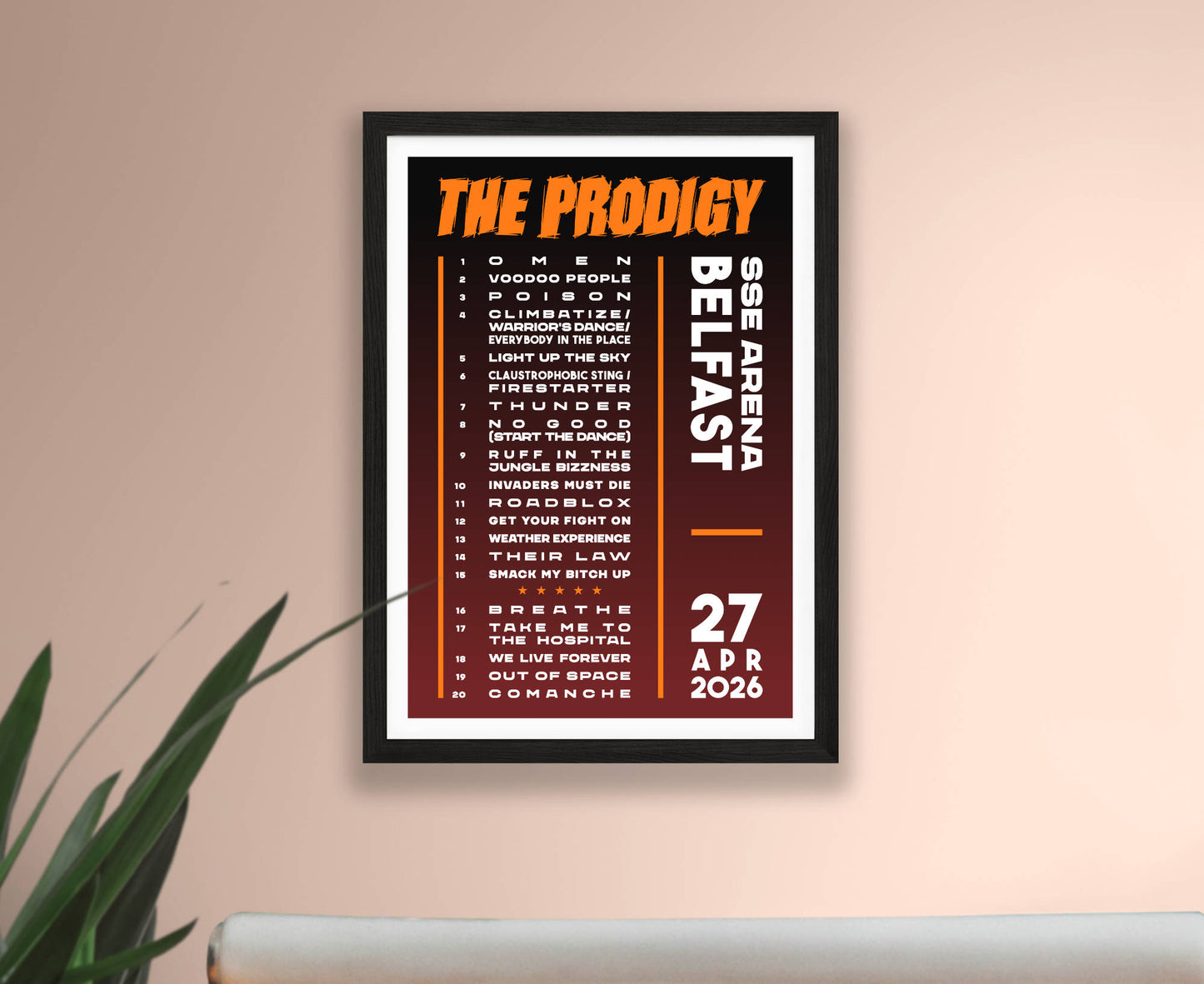 The Prodigy 2026 Tour Setlist Poster