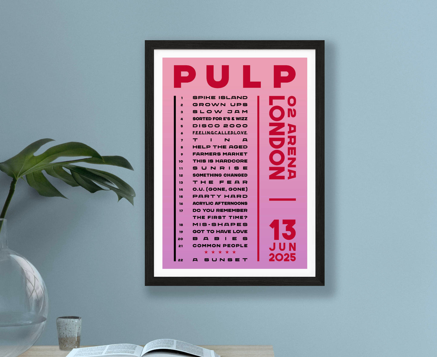 Pulp 2025 Tour Setlist Poster