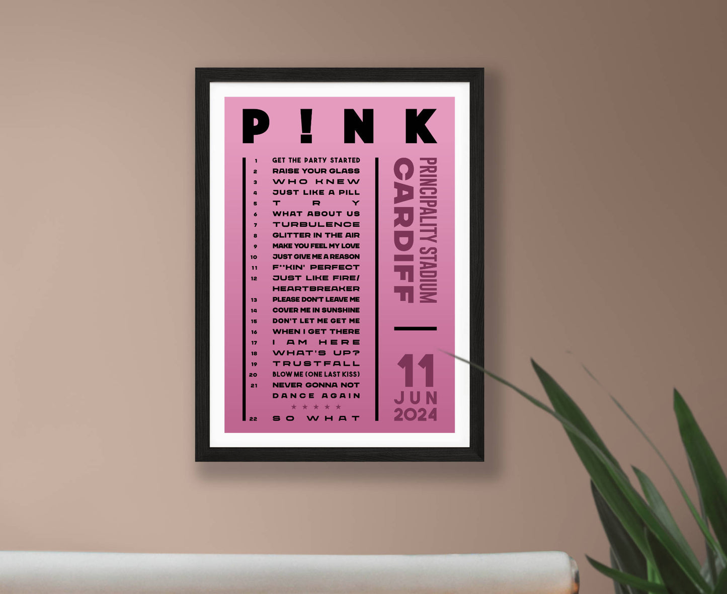 Pink 2024 Tour Setlist Poster