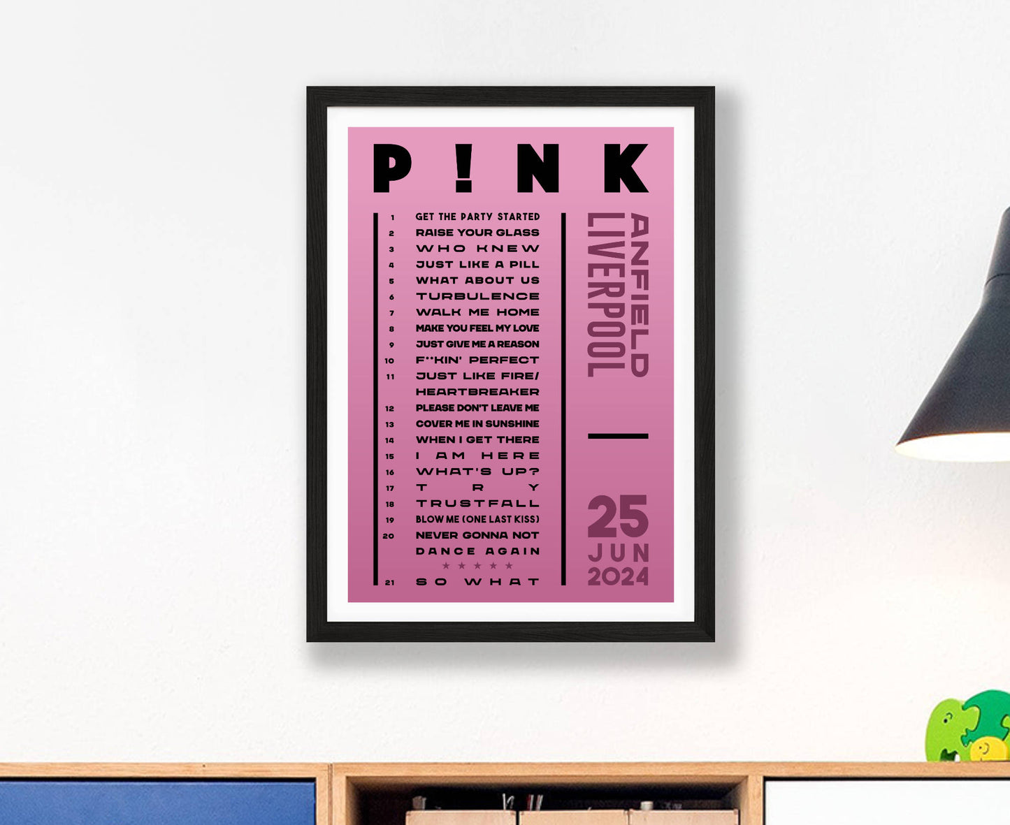 Pink 2024 Tour Setlist Poster