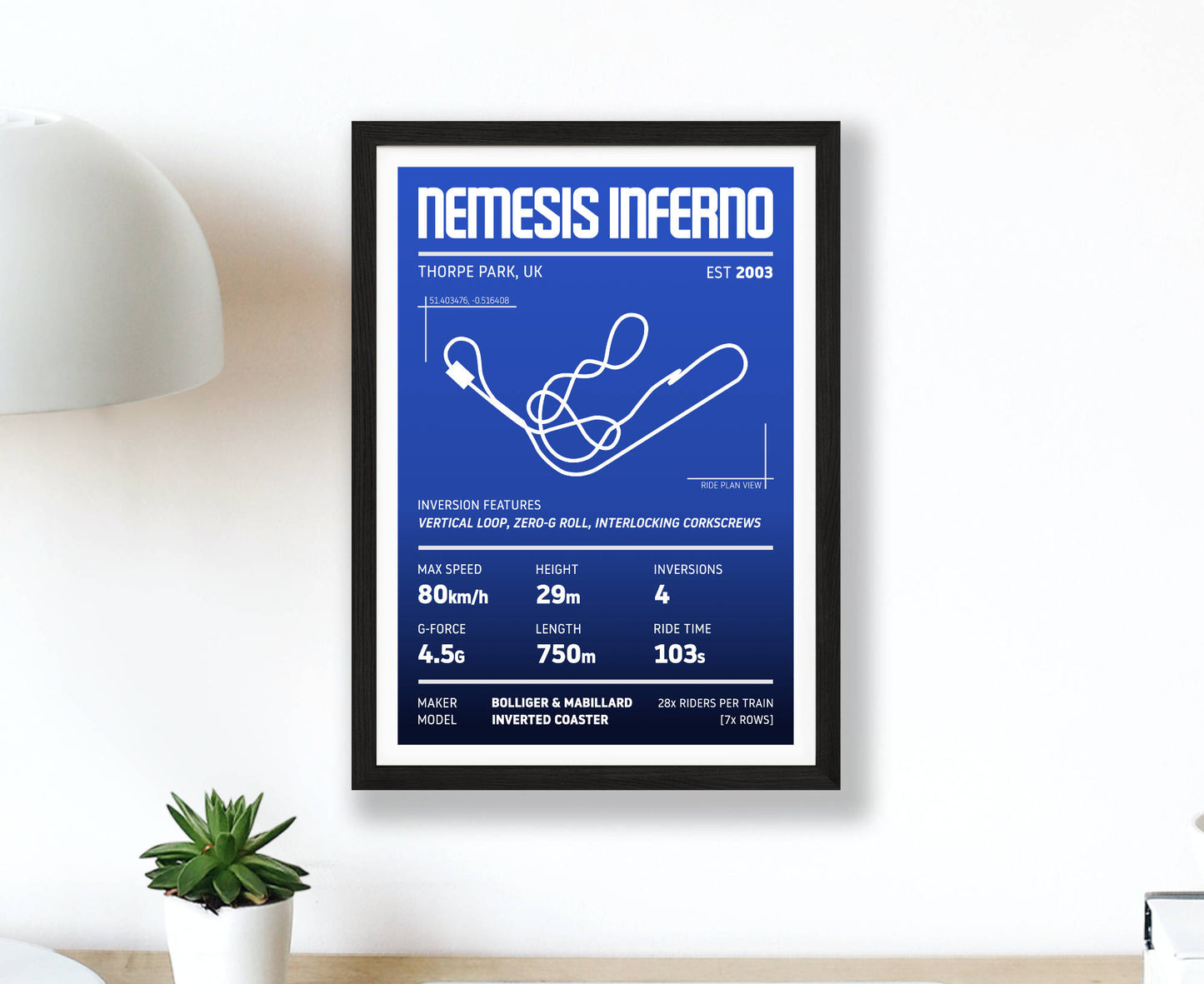 Nemesis Inferno Roller Coaster Stats Print