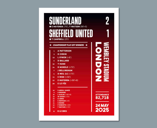 Sunderland 2025 Play-off Final Poster Design