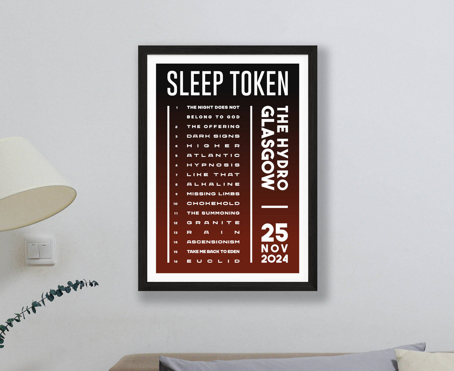 Sleep Token 2024 Tour Setlist Poster