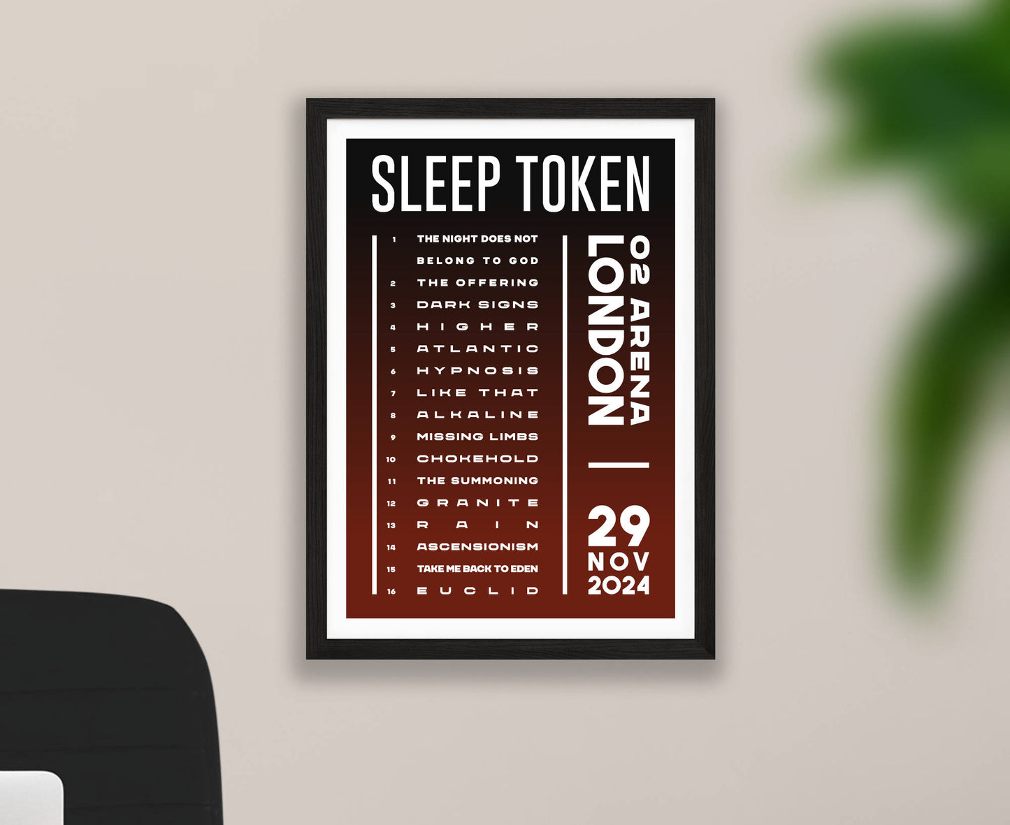 Sleep Token 2024 Tour Setlist Poster