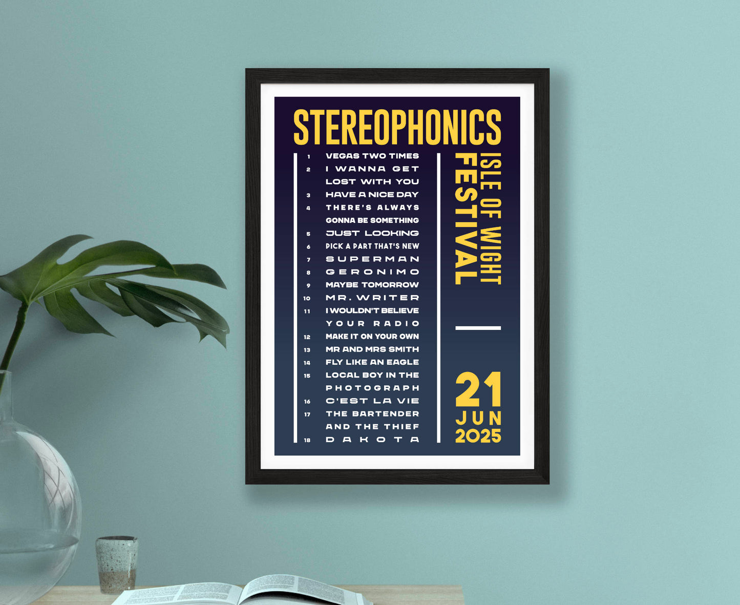 Stereophonics 2025 Tour Setlist Poster