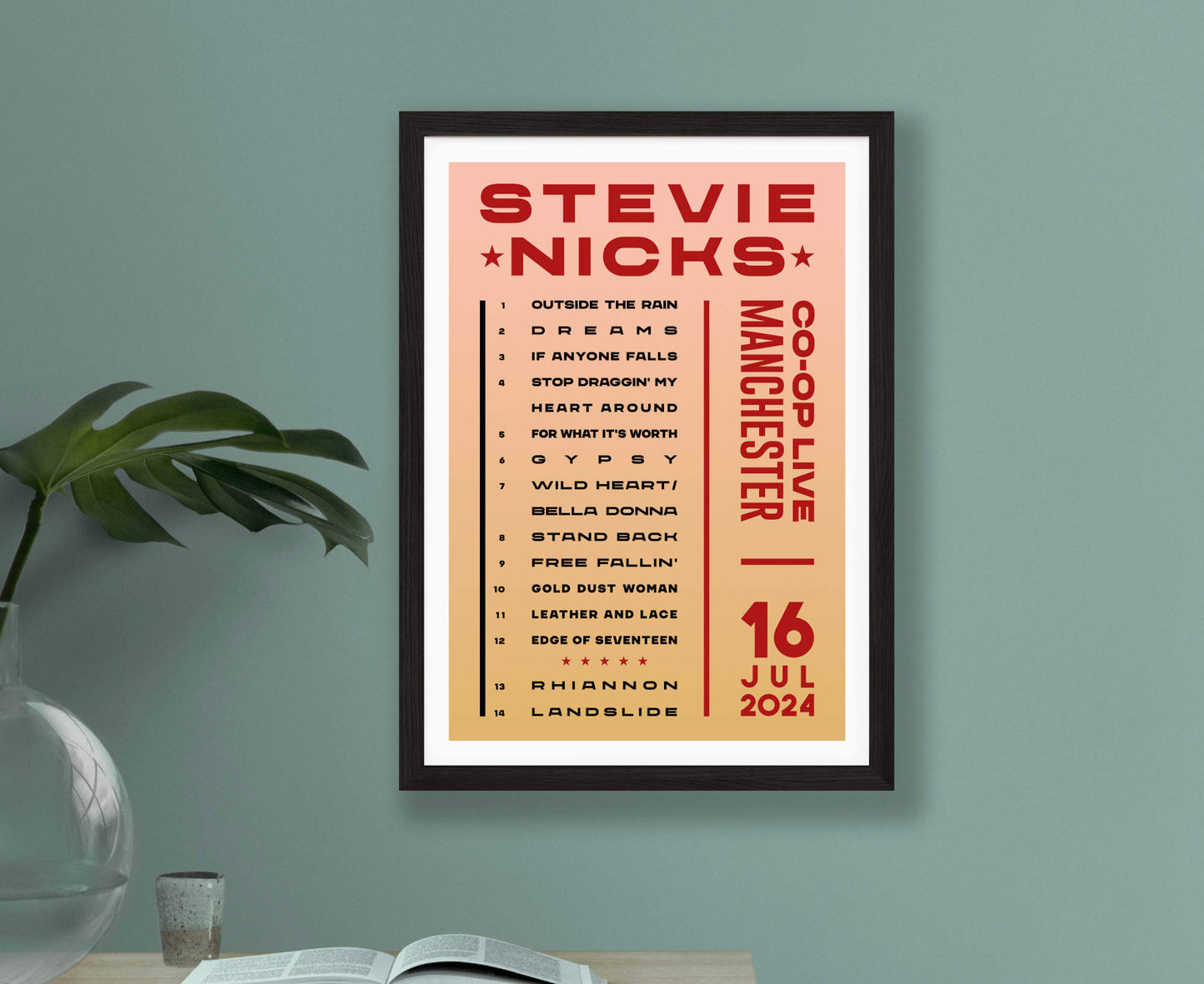 Stevie Nicks 2024 Tour Setlist Poster