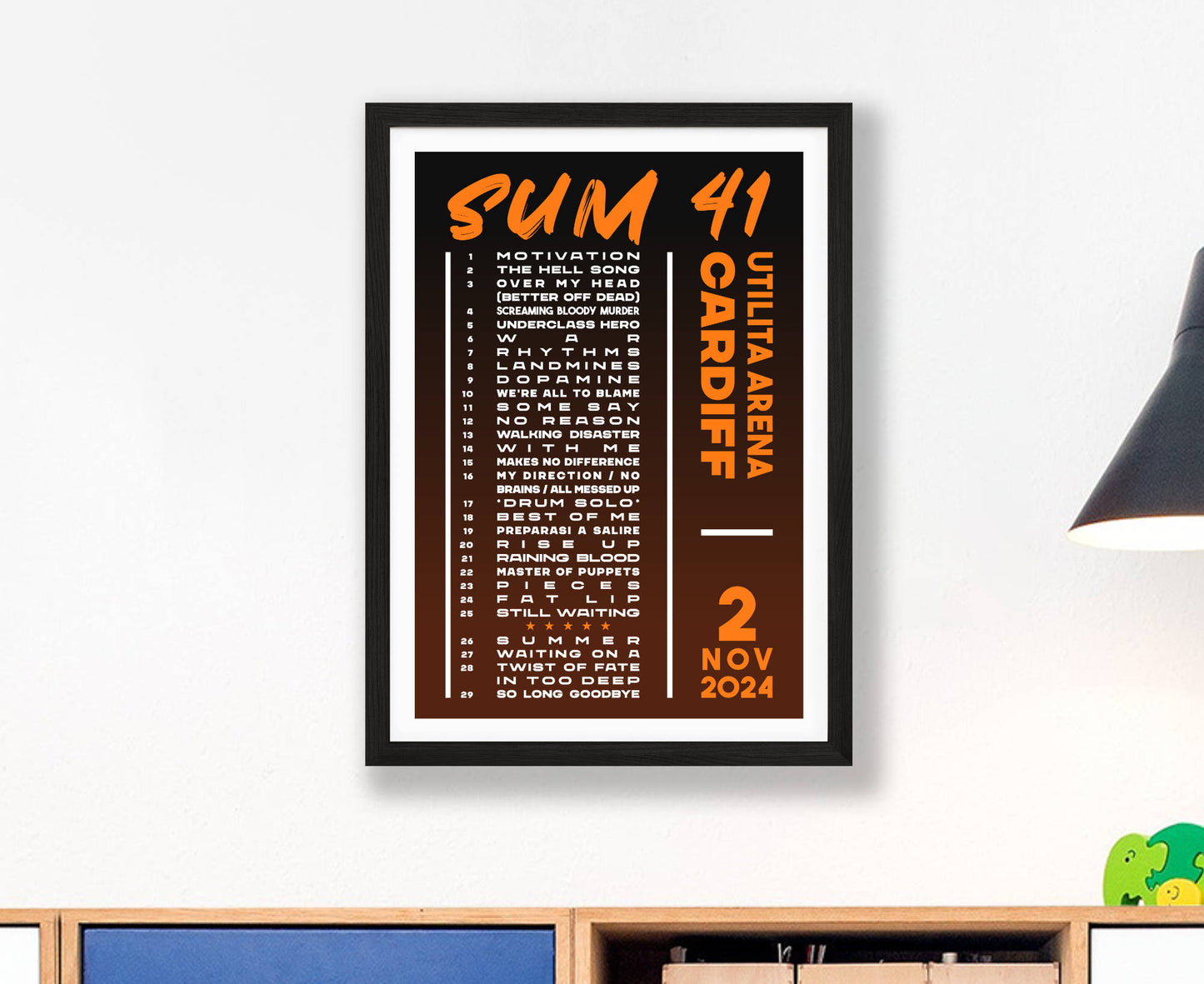 Sum 41 2024 Tour Setlist Poster