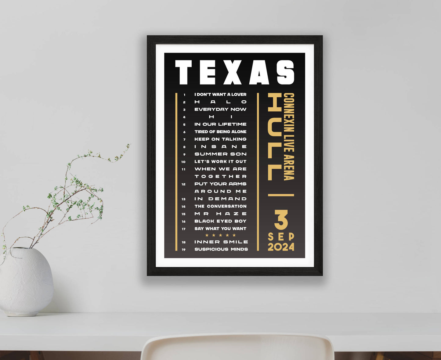 Texas 2024 Setlist Poster