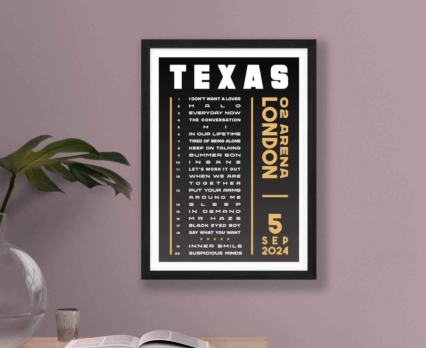 Texas 2024 Setlist Poster